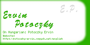 ervin potoczky business card